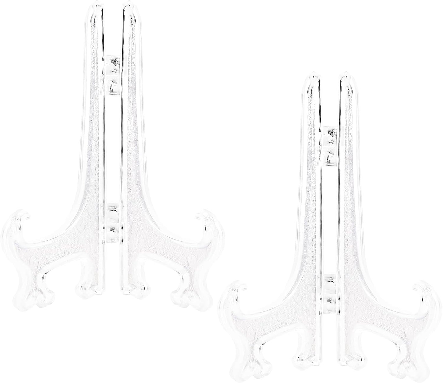 7 Inch Clear Acrylic Easel Stands 2pcs Plate Display Holders for Framed Photos Cookbook Recipes Table Numbers Office Desk Decor Small Foldable Stand
