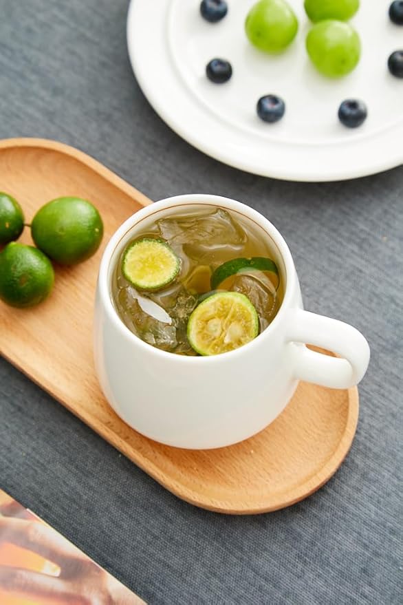 11 Ounce Porcelain Coffee Mugs Set of 6 with Handle Perfect for Coffee, Tea, Milk, Chocolate and Latte, Ceramic Coffee Cups Set for Man and Woman (Cozy Green)