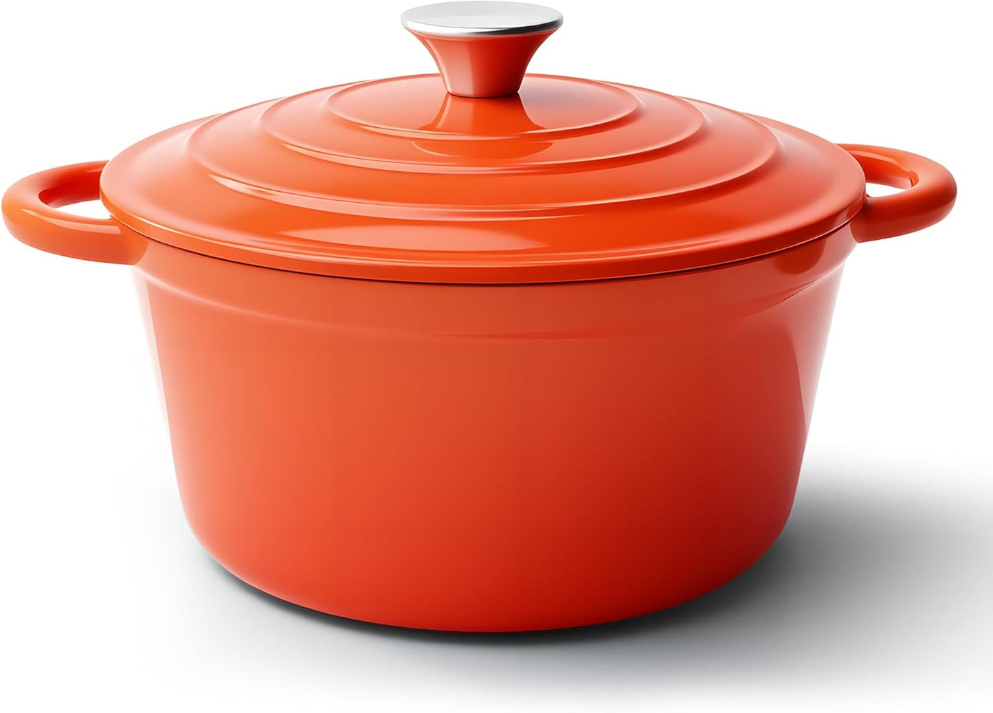 6 Quart Dutch Oven Pot with Lid, Non Stick Enameled Cast Iron Dutch Oven for Bread Baking, Heavy-Duty, Oven Safe Ceramic Cookware Up to 500°F for Baking, Braising, Stews, Roasting, Orange