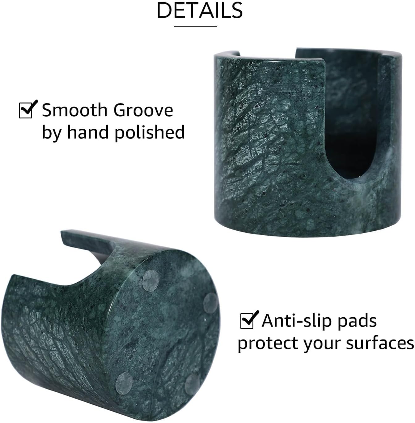 Travertine Marble Sponge Holder for Kitchen Counter - Natural Stone Dish Drying Rack, Sponge Caddy for Sink Organizer - Durable & Stylish Kitchen Decor (India Green Marble)