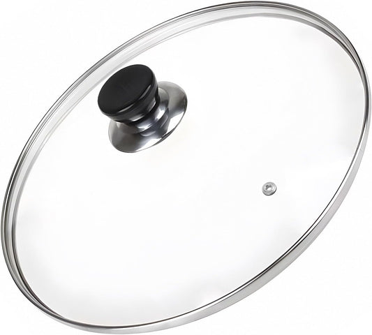 12 Inch Pan Lid, 12 Inch Frying Pan Lids, Tempered Glass Cast Iron Lid for Skillets, Fry Pan, Wok Pot (12 inch)