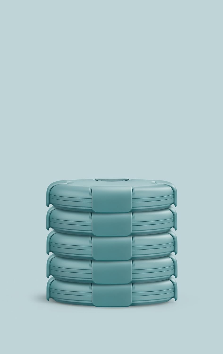 STOJO Collapsible Bowl 5 Set - Eucalyptus, 36oz - Reusable Silicone Bowl for Hot and Cold Food - Perfect for Travel, Meal Prep, To-Go Lunch, Camping & Hiking - Microwave & Dishwasher Safe