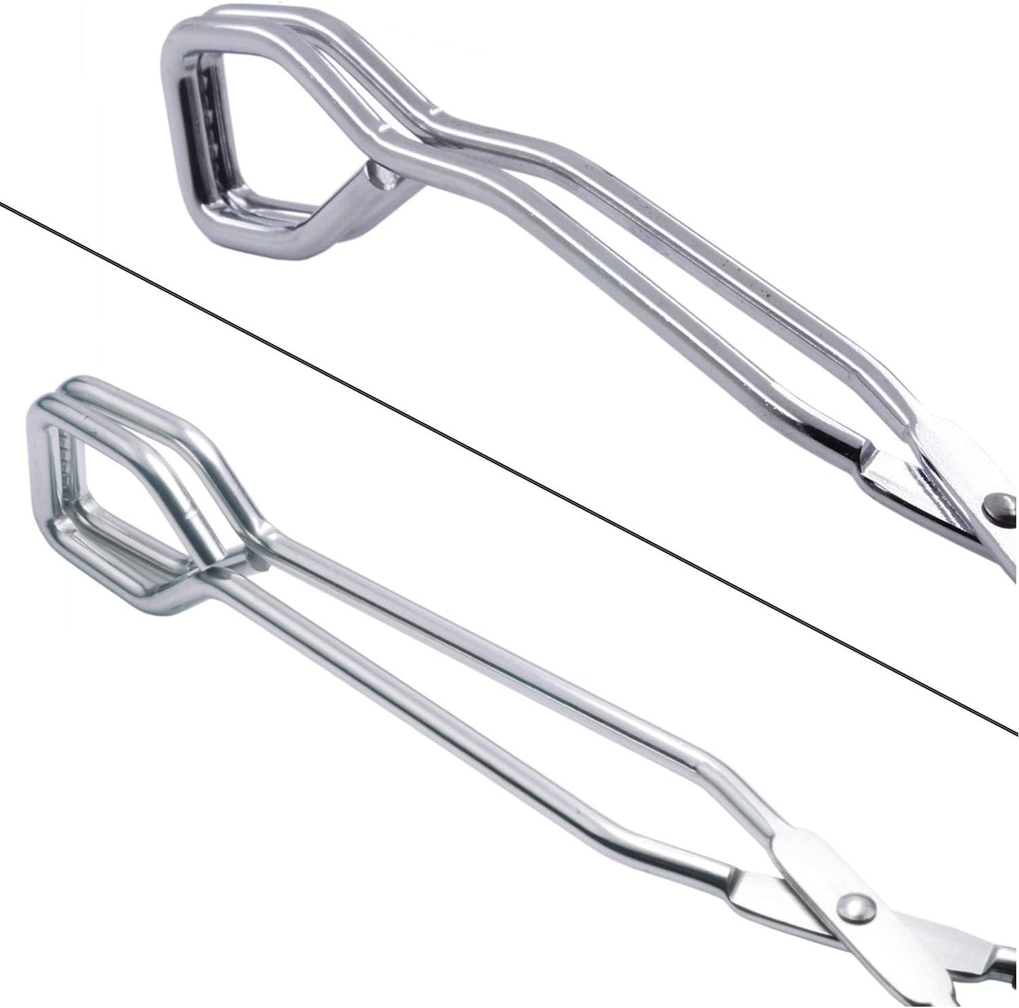 Scissor Style Tongs 10-Inch and 11-Inch Set Stainless Steel Wire Tongs, Set of 2