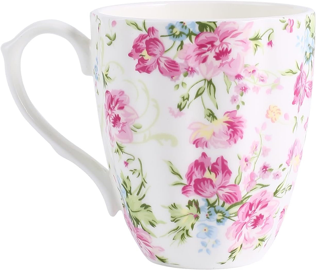 14oz Cute Coffee Mugs for Women Cute Mugs Bone China Floral Coffee Mug Teacups for Mom Women Birthday Gifts Christmas Gifts