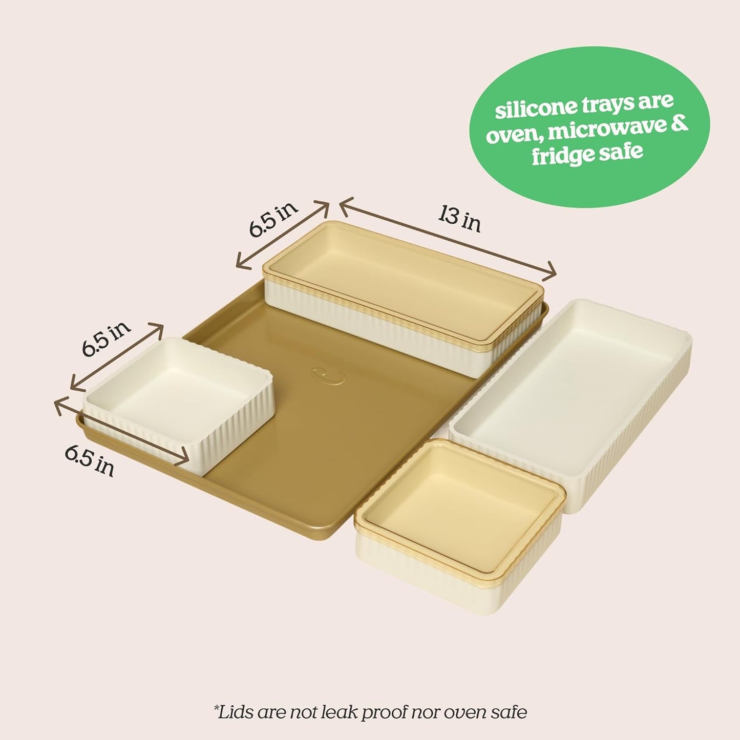 Cravings by Chrissy Teigen 9-Piece Baking Set, Non-Stick Bakeware Set with 2 Large Silicone Trays, 2 Small Silicone Trays with 4 Lids & 1 Baking Sheet Tray, Oven-Safe Upto 450°F