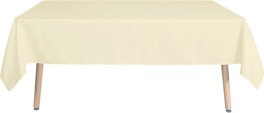 sancua Rectangle Tablecloth - 60 x 102 Inch - Stain and Wrinkle Resistant Washable Polyester Table Cloth, Decorative Fabric Table Cover for Dining Tables, Buffet Parties and Camping, Beige