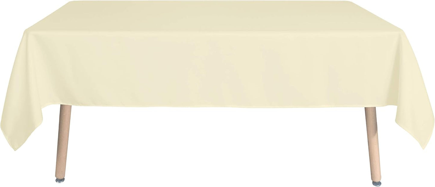 sancua Rectangle Tablecloth - 54 x 108 Inch - Stain and Wrinkle Resistant Washable Polyester Table Cloth, Decorative Fabric Table Cover for Dining Tables, Buffet Parties and Camping, Beige