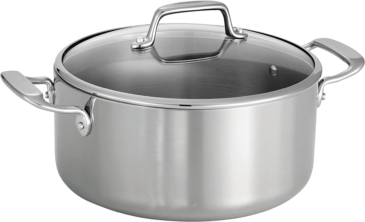Tramontina Tri-Ply Clad Stainless Steel 5-Quart Dutch Oven Pot with Glass Lid, Induction-Ready, Dishwasher-Safe, NSF-Certified