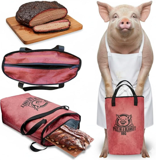 BBQ Blanket for Resting Meat - Washable Insulated BBQ Bag (18in) – Reusable Meat Resting Cooler, Smoker Bag for Meat, Brisket/Turkey/Pork Warmer, Grill Gifts for Men