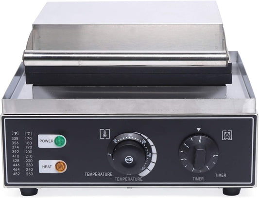 110V 1550W 6 Holes Double-Sided Non-Stick Commercial Electric Doughnut Maker, Cast Aluminium Stainless Steel Double-Sided Heating waffle Baker For Snack Bars, Restaurants, Home Use