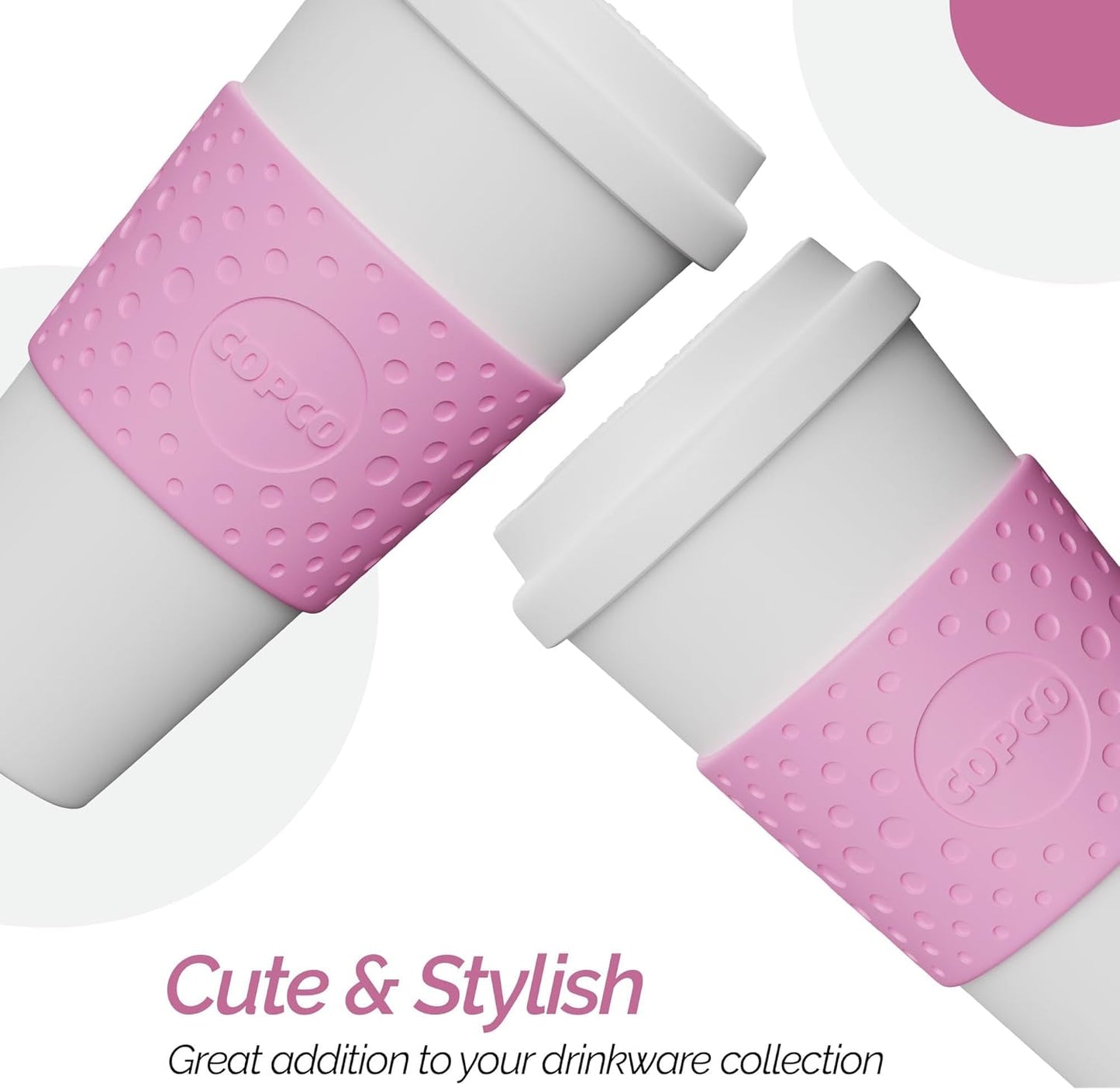 Copco Acadia 16 oz Travel Mug - Insulated Reusable Coffee Tumbler with Double-Walled Plastic, Leak-Proof Lid, BPA-Free - Portable Mug for Hot & Cold Drinks, Cup Holder Friendly (Bubble Gum)