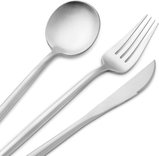 BirdyFly Silverware Set, 20 Piece Stainless Steel Flatware Set Service for 4, Cutlery Set, Include Knives/Forks/Spoons, Dishwasher Safe