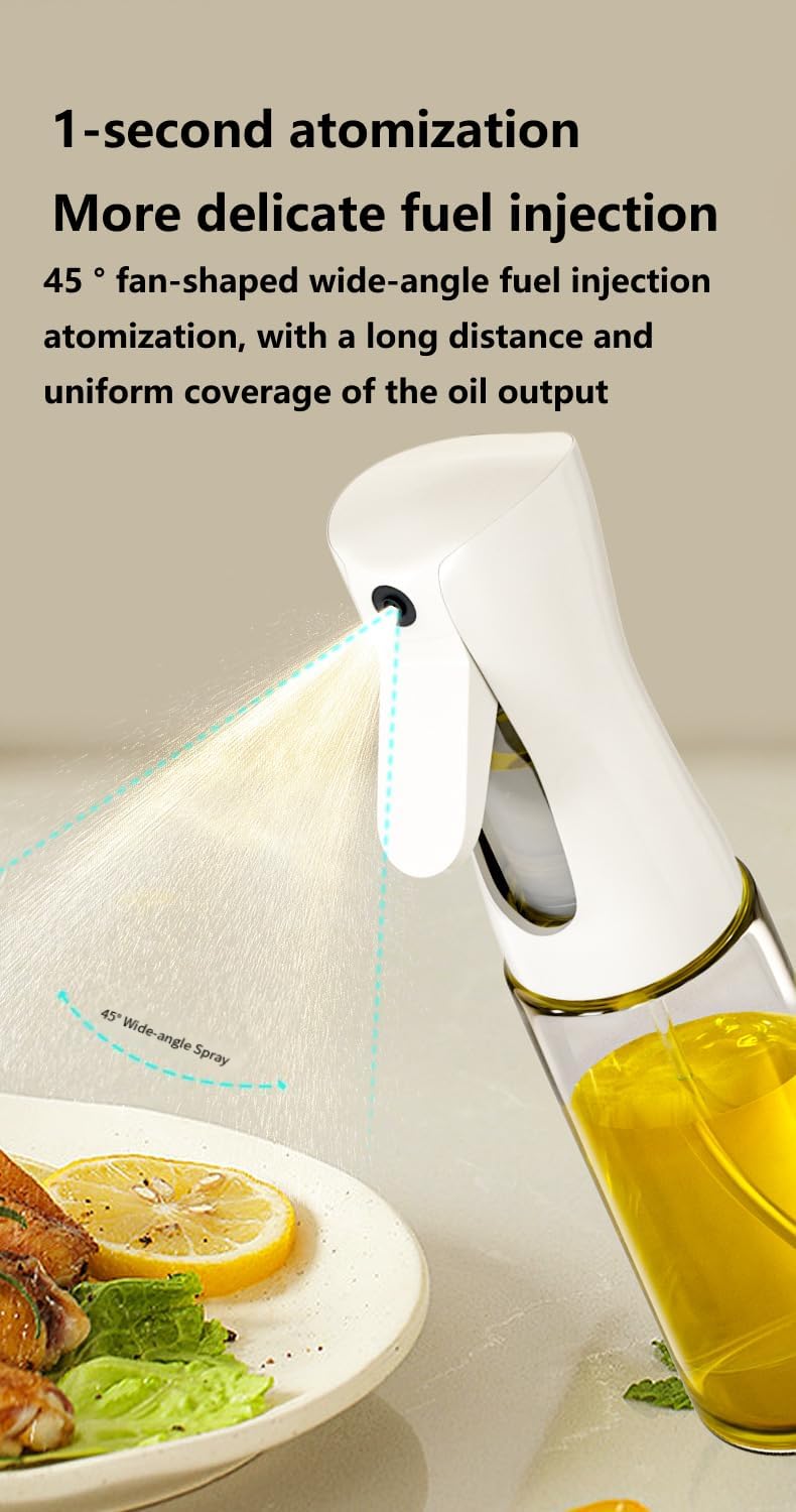 Press the fuel spray bottle,Oil Sprayer for Cooking, 220ml /7.44oz Glass Olive Oil Sprayer, Continuous Spray with Portion Control, Oil Dispenser Bottle for Kitchen, Air Fryer, Frying, Salad, Grill.