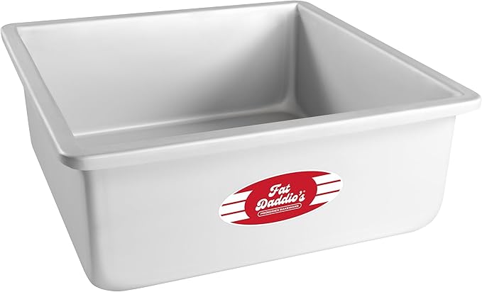 Fat Daddio's PSQ-10104 Anodized Aluminum Square Cake Pan, 10 x 4 Inch