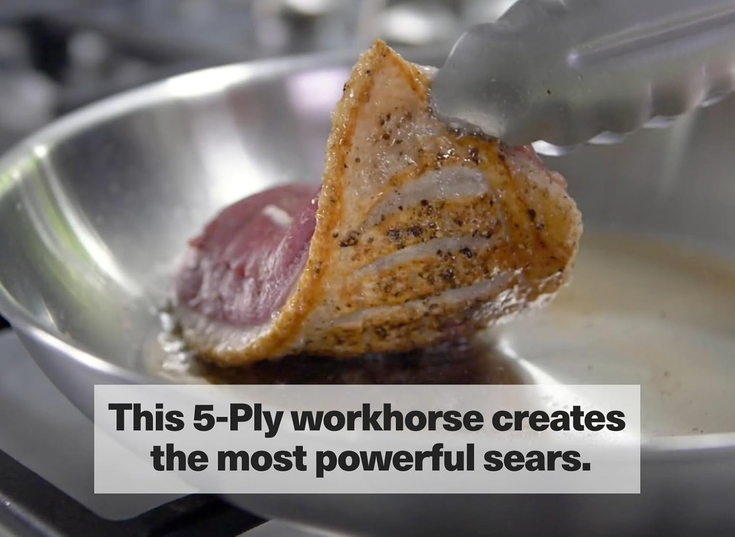 Misen 5-Ply Stainless Steel 10" & 12" Frying Pan Set - Professional Cookware for Induction, Gas and Electric - Dishwasher Safe, Oven Safe to 800°F - Durable, Versatile, Even Heating