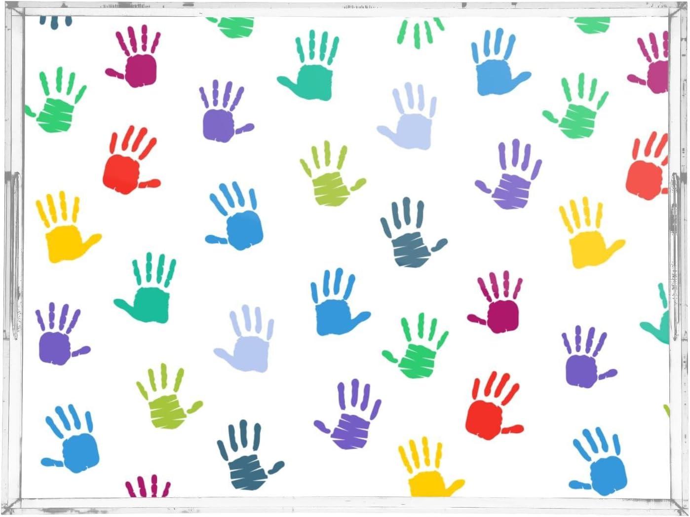 Acrylic Serving Tray with Handles Spill Proof Kitchen Storage Tray Clear Decorative Tray Makeup Drawer Organizer Storage Tray for Bathroom Living Room Ottoman 15.7x11.8Inches