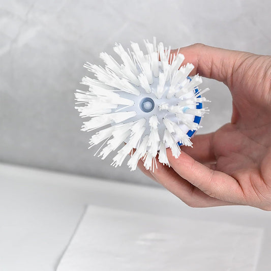 Dish Brush with Soap Dispenser for Dishes Pot Pan Kitchen Sink Scrubbing, White 3 Pack