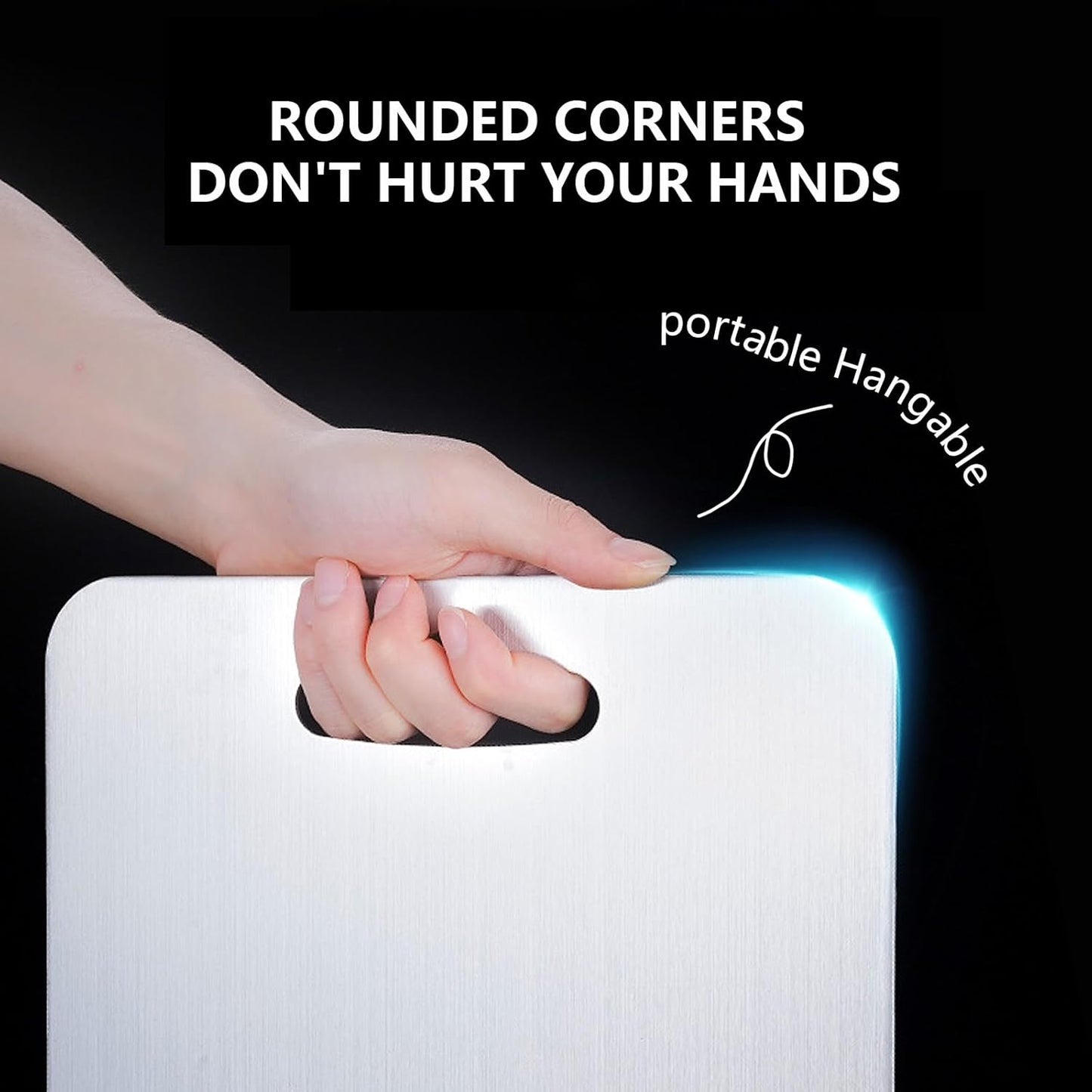 Titanium Cutting Board Set of 1, 15 * 11.5inches,Titanium Cutting Boards for Kitchen, Food Grade Metal Double Sided Chopping Boards for Kitchen Counter Meat Vegetable Fruit Outdoor Camping