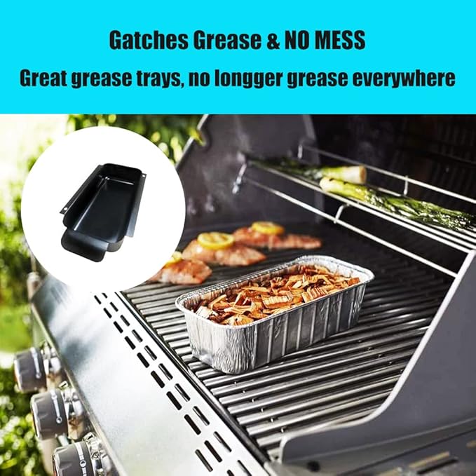 Grease Pan Replacement Charbroil 9328812P06 Metal Disposable Grill Grease Cup Holder, Char broil Grease Pan G416-0015-W1 Drips pan (Black Holder)