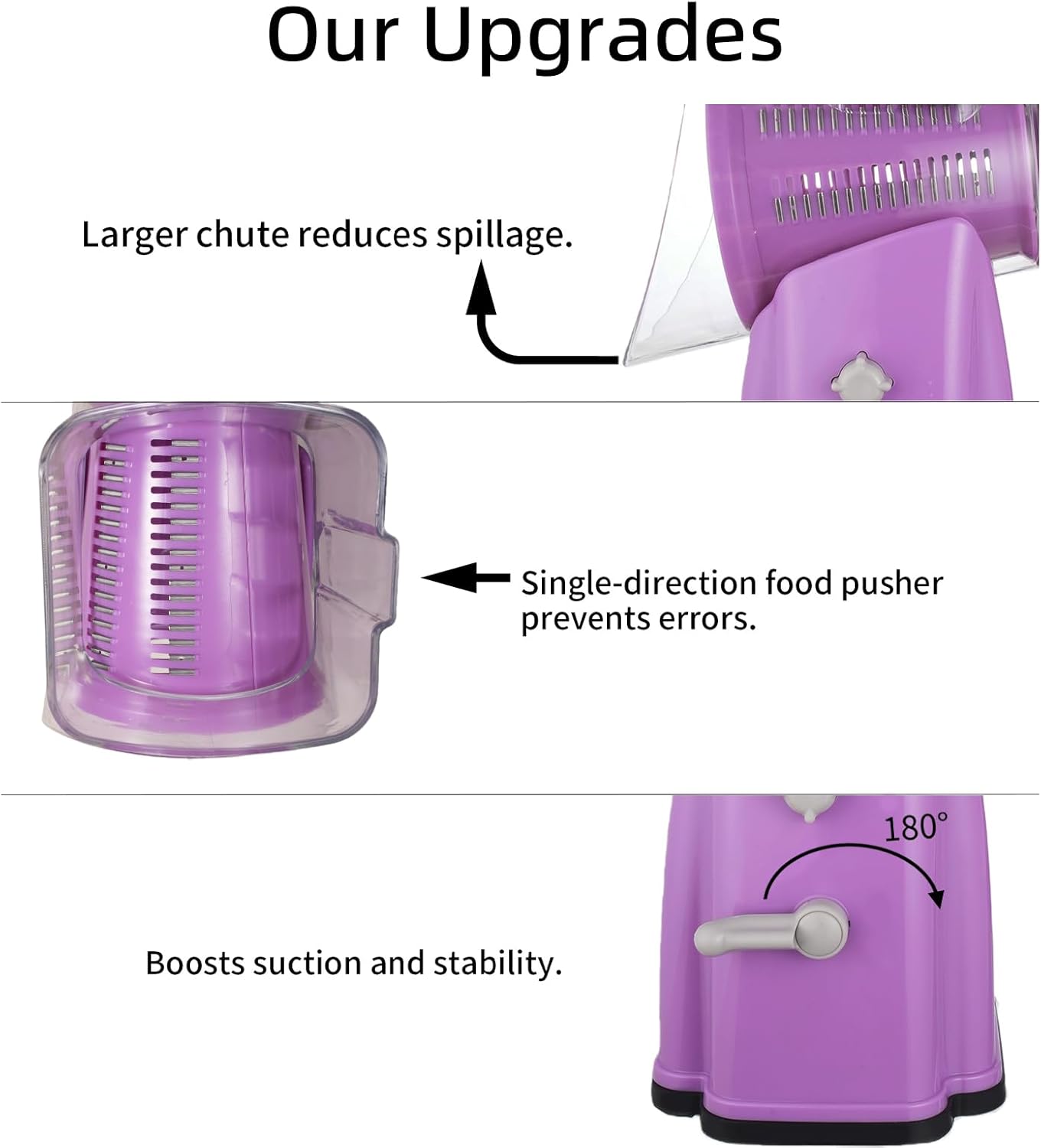 Rotary Cheese Grater Shredder - Upgraded 5 in 1 Cheese Grater with Handle and Strong Suction Base, Multi-purpose Julienne Slicer Ice Shaver Nuts Grinder for Ice, Vegetables, Fruit, Nuts
