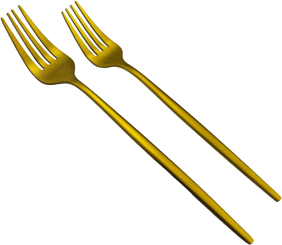 40-Pieces Silverware Set, Flatware Sets Satin Finish, 304 Stainless Steel Utensils Dishwasher Safe Service for 8, Include Dinner Knife/Fork/Spoon Dinnerware Sets (Matte Gold)