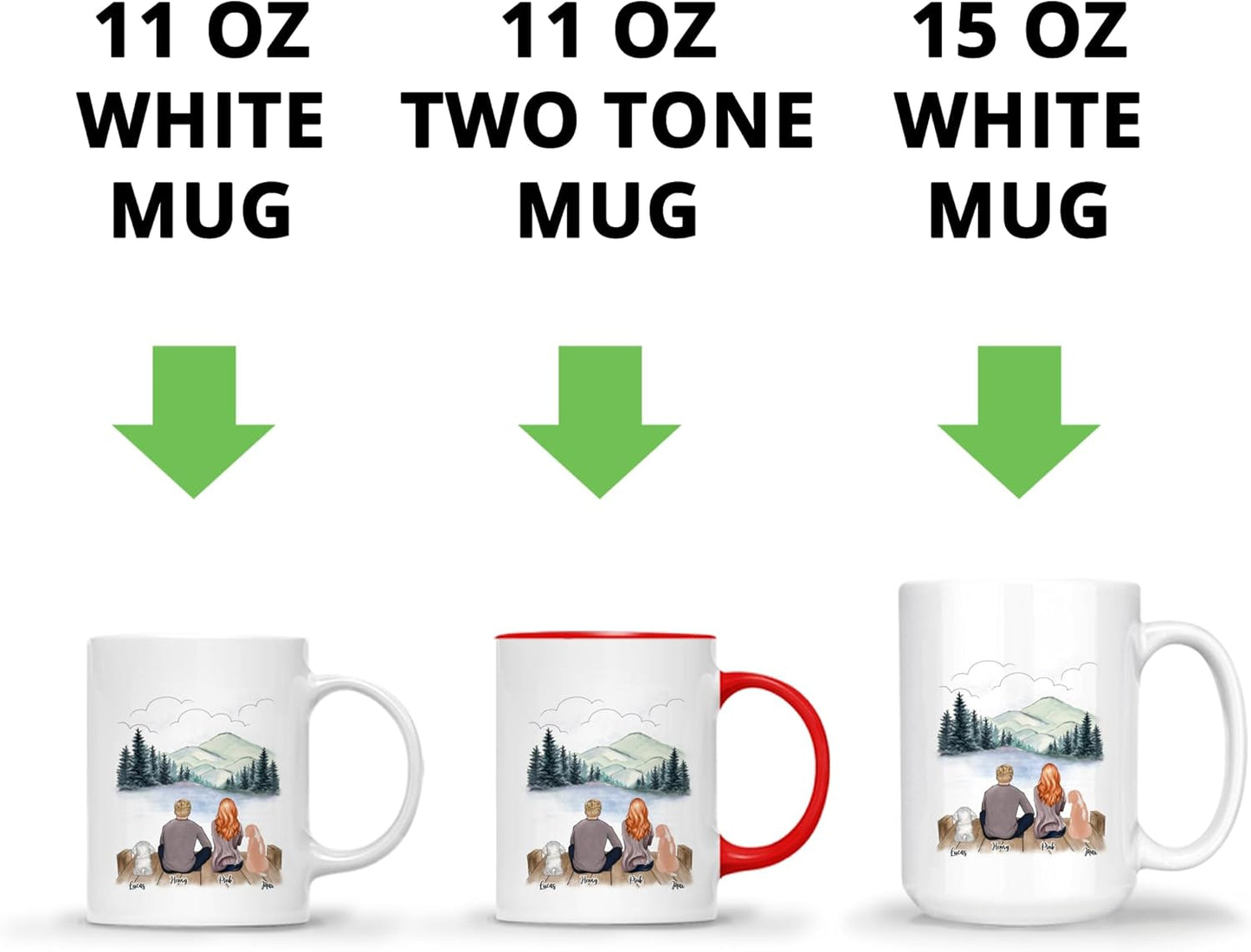 Gossby Personalized Dog Mug - Life is Better with Dogs (Couple 2 Dogs) 11oz, 15oz Mom, Dad for Women, Men Customized Lovers Gift Dad, Parents (GBMUG146VAR306)