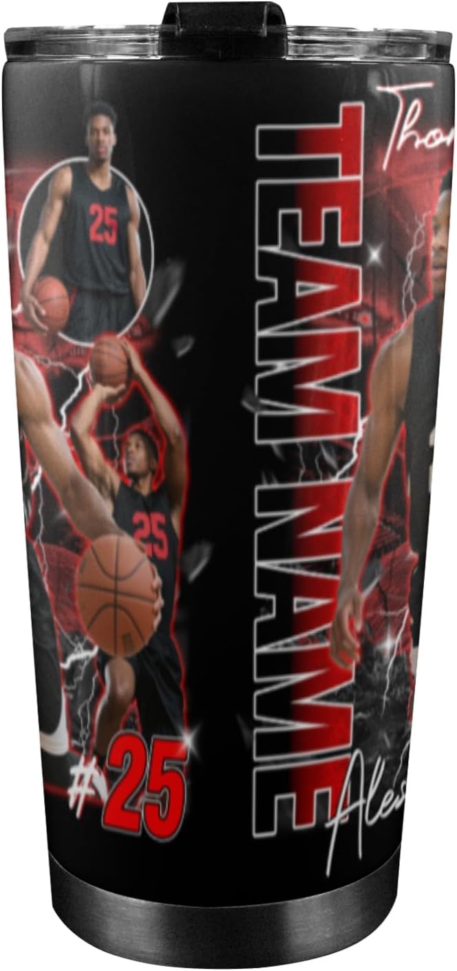 YESCUSTOM Personalized Tumbler With Photos For Basketball Lover Boyfriend Stainless Steel Travel Mug Insulated