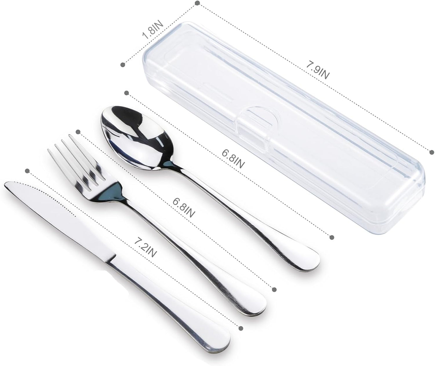 Travel Utensils With Case, Stainless Steel Reusable Portable Utensils Set With Case, Lengnoyp Travel Silverware Set