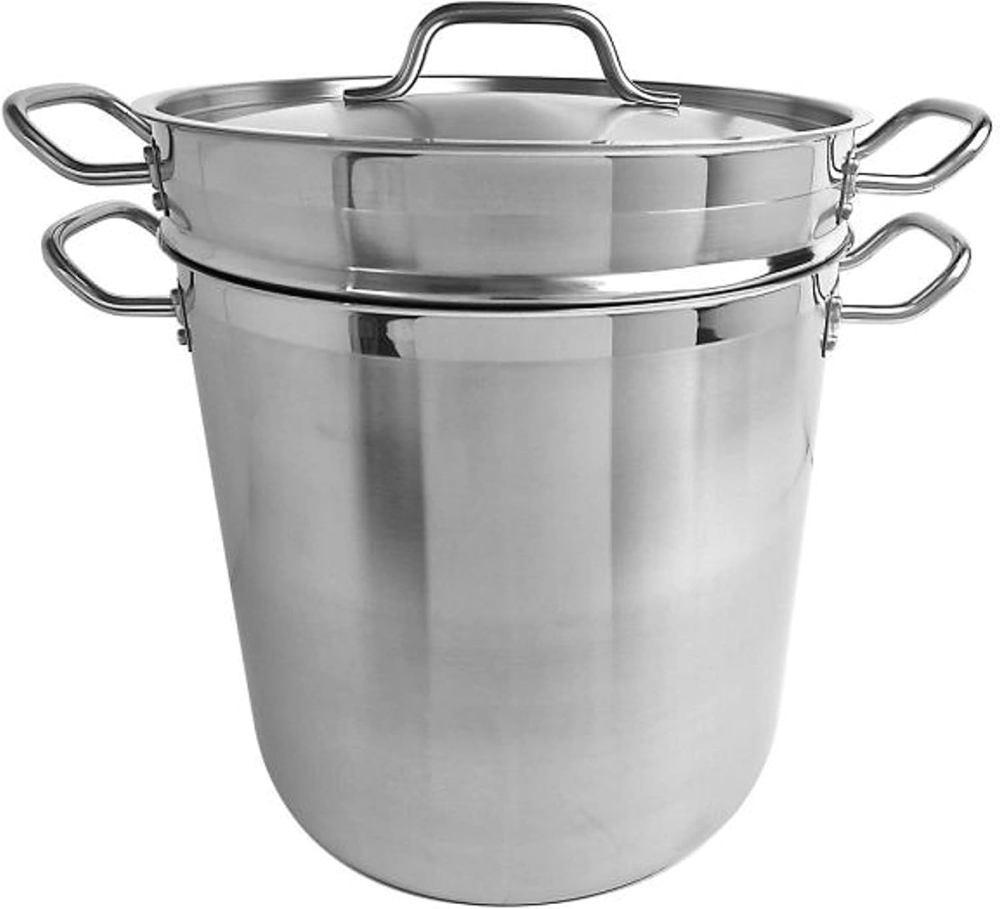 TrueCraftware-16 Quart Stainless Steel Double Boiler 3 Piece Set- Steam Melting Pot Cookware Stainless Steel Double Boiler Pot for Melting Chocolate Candy Butter and Cheese Dishwasher & Oven Safe