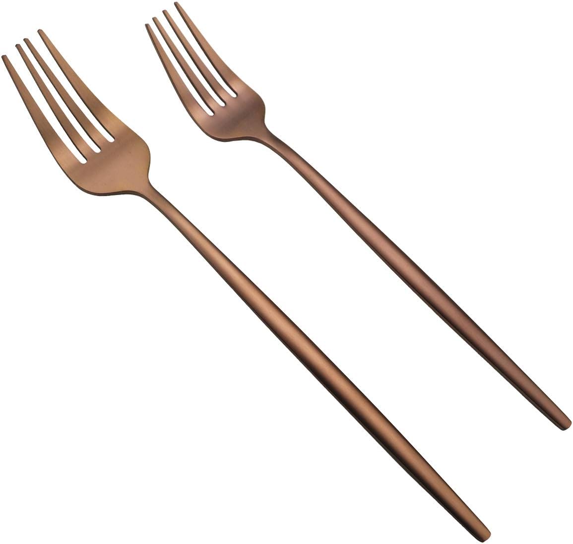 60-Piece Modern Matte Silverware Set, Uniturcky 304 Stainless Steel Flatware Cutlery Set, Elegant Kitchen Utensils Service For 12, Includes Dinner Knives/Spoons/Forks, Copper Satin Finish