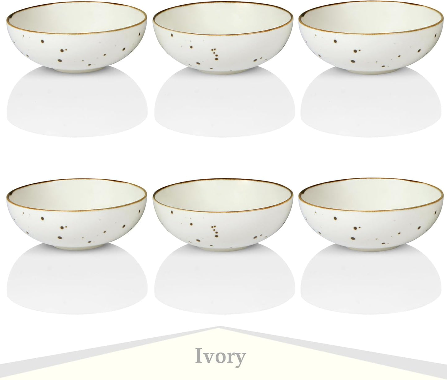 Esfour Round Porcelain Bowls - 20 Ounce - Set of 6 - Microwave, Oven, Dishwasher-Safe, Scratch Resistant, Porcelain Durable Small Dishes Bowls for Cereal, Salad, Pasta, Soup Dessert - Assorted Classic