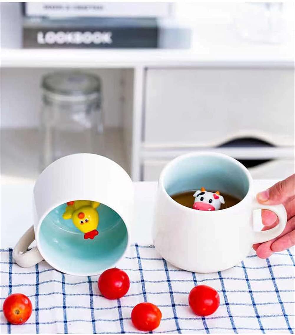 Surprise 3D Coffee Mug Animal Inside 12 oz with Dinosaur,Cute Cartoon Handmade Ceramics Cup,Christmas Birthday Surprise for Friends Family or Kids (Dinosaur)