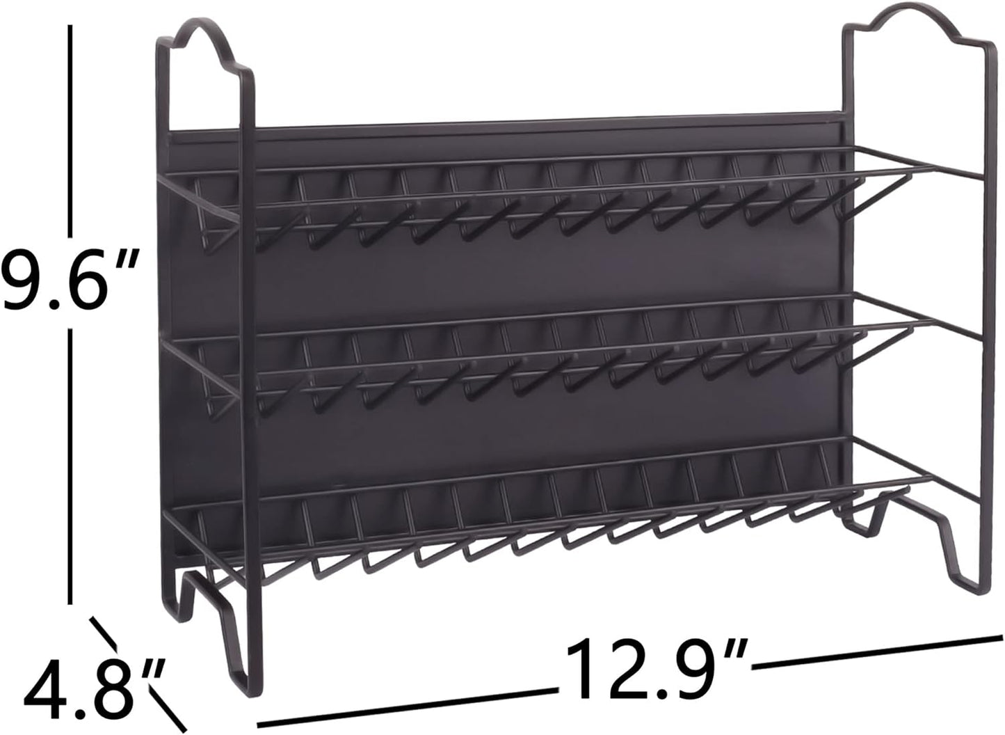SWOMMOLY Magnetic Spice Rack for Refrigerator with 21 Spice Jars, 396 Spice Labels Set, 3 Tier Spice Rack Organizer for Cabinet, Countertop, Fridge, Pantry, Black