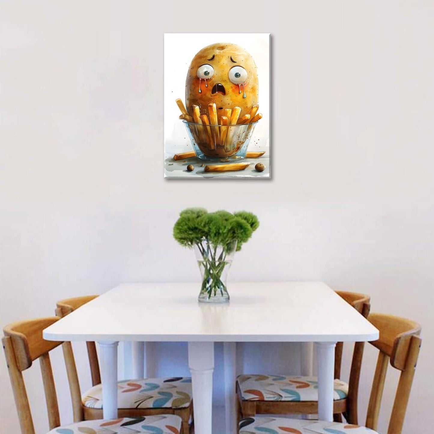OIQArtOIQ Funny Kitchen Wall Art, Weird Kitchen Wall Decor, Vegetable Paintings Cool Postsers, Food Art, Eclectic Decor Dining Room, Chef Canvas Wall Art Print Artwork, Pickle Pictures