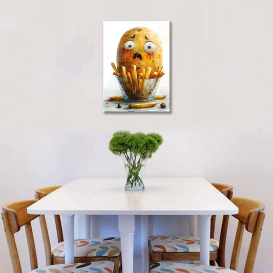 OIQArtOIQ Funny Kitchen Wall Art, Weird Kitchen Wall Decor, Vegetable Paintings Cool Postsers, Food Art, Eclectic Decor Dining Room, Chef Canvas Wall Art Print Artwork, Pickle Pictures