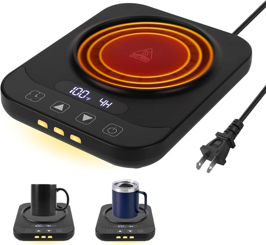 Coffee Mug Warmer for Desk with 9 Temperature Settings, Auto Shut Off, Digital Display, Smart Timing & Reservation, Electric Cup Warmer for Office, Home, Tea, Milk & Beverage Heating (Black)