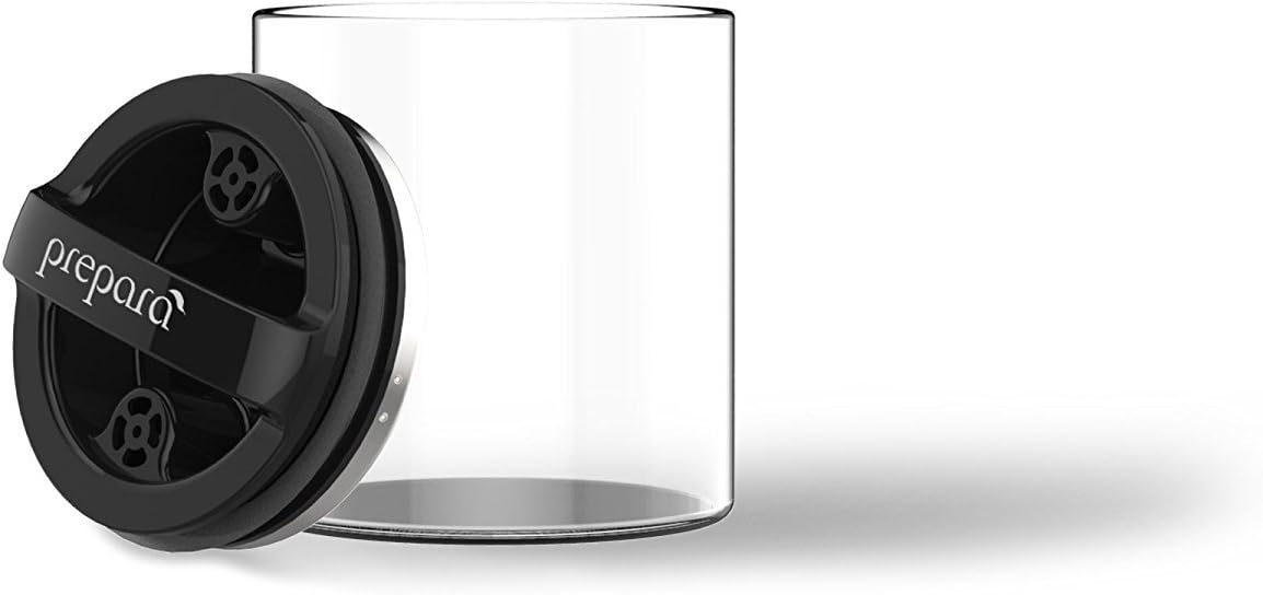 Prepara Evak Compact Glass Food Storage, Small, Black