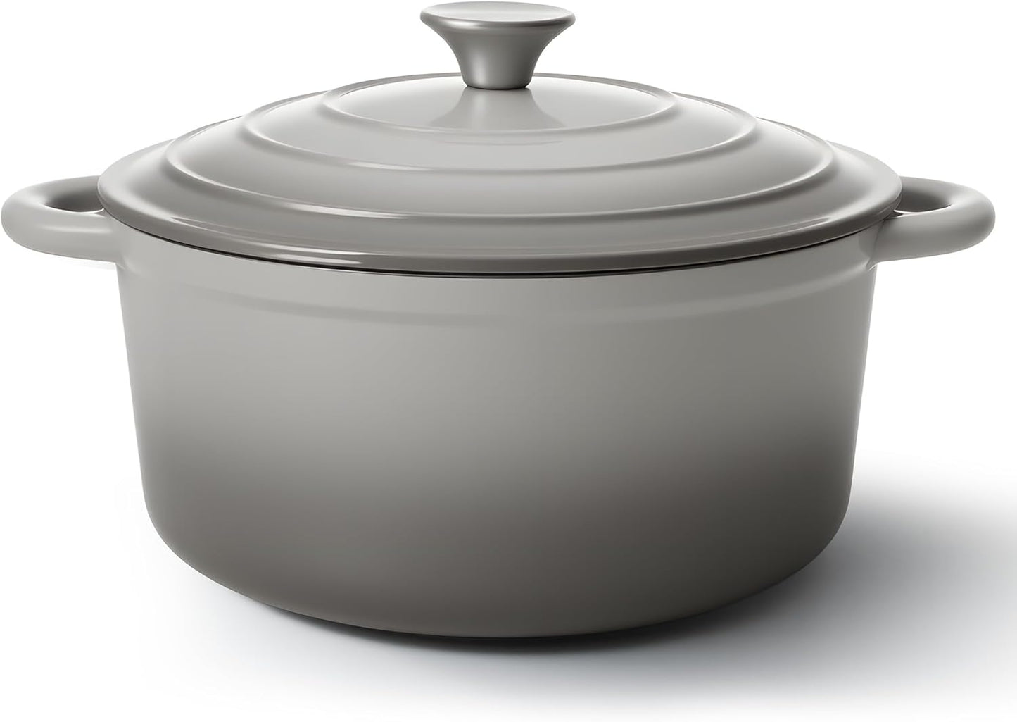 6 Quart Dutch Oven Pot with Lid, Non Stick Enameled Cast Iron Dutch Oven for Bread Baking, Heavy-Duty, Oven Safe Ceramic Cookware Up to 500°F for Baking, Braising, Stews, Roasting, Gray