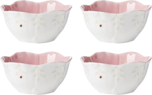 Lenox 897769 Butterfly Meadow Floral Dessert Bowls, Pink, Set of 4