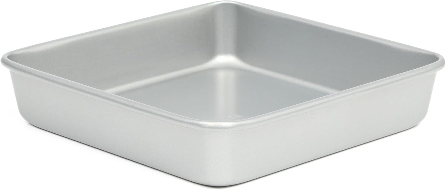 Martha Stewart Gallen 9 Inch Square Nonstick Carbon Steel Cake Pan - Silver