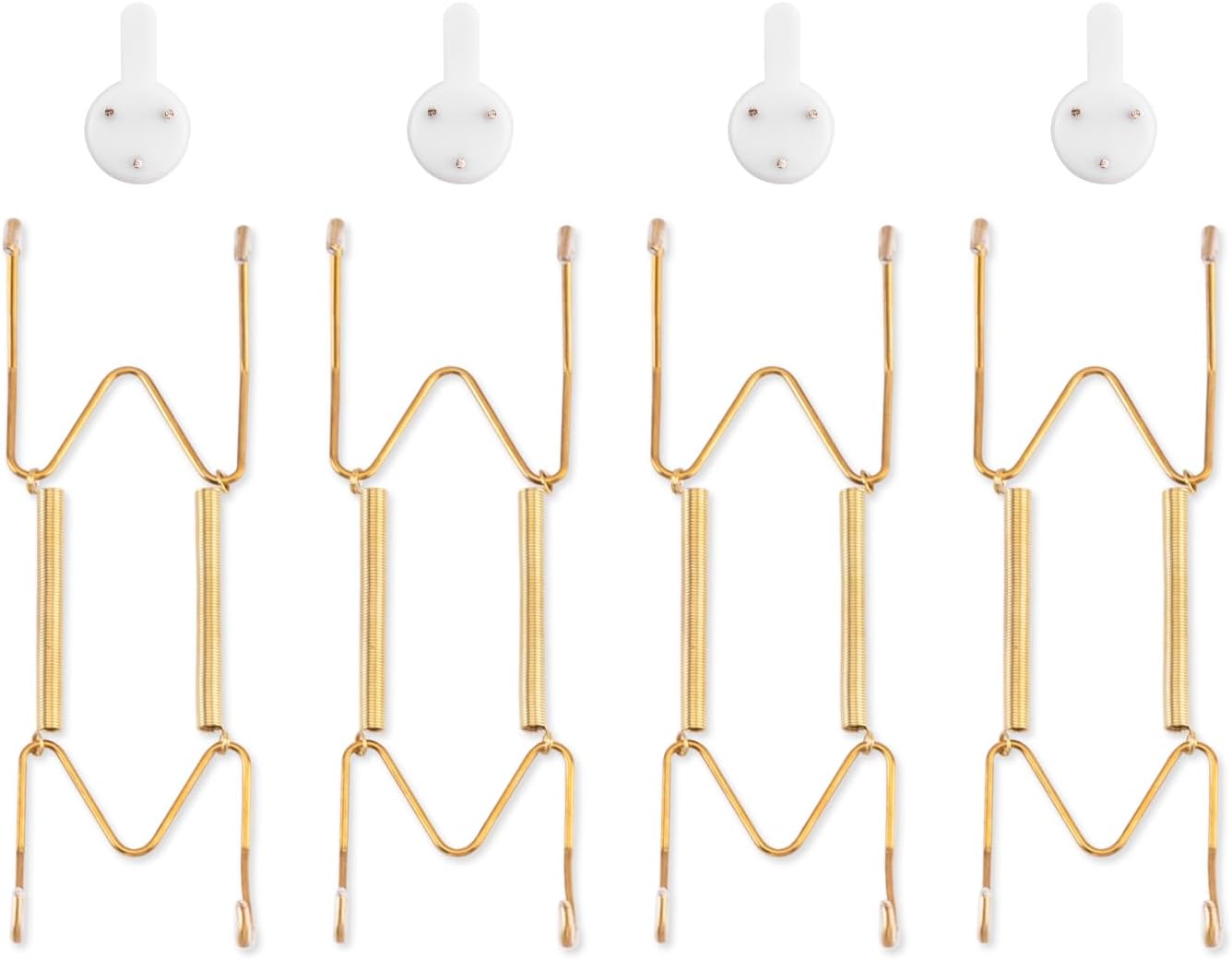 Bilillo 4 Pack Plate Hangers for The Wall, Suitable for 6-8 inch Art Plate, Stainless Steel Invisible Heavy Duty Wire Plate Holder with Wall Hooks, Plate Hangers for Displaying Plates, Platter, Dish