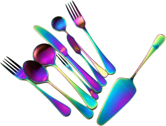 Gugrida Luxury 18/10 Stainless Steel Flatware Set Matte Black Silverware Set