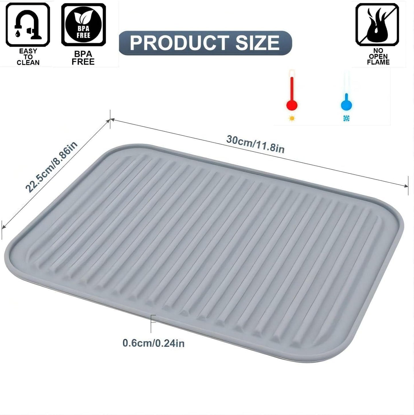 Silicone Trivets Set 2, Big Trivets Mats for Hot Pots and Pans, Heat Resistant Hot Pads for Kitchen Counter, Multi-Purpose & Versatile Trivet Mats, Silicone Pot Holder Pads 9"X12" Dark Grey