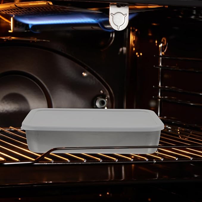 Fresh-Keeping Baking Tray with Lid 9.05X6.69X1.96 Inch Airtight Cake Container for Oven and Refrigerator Food Storage