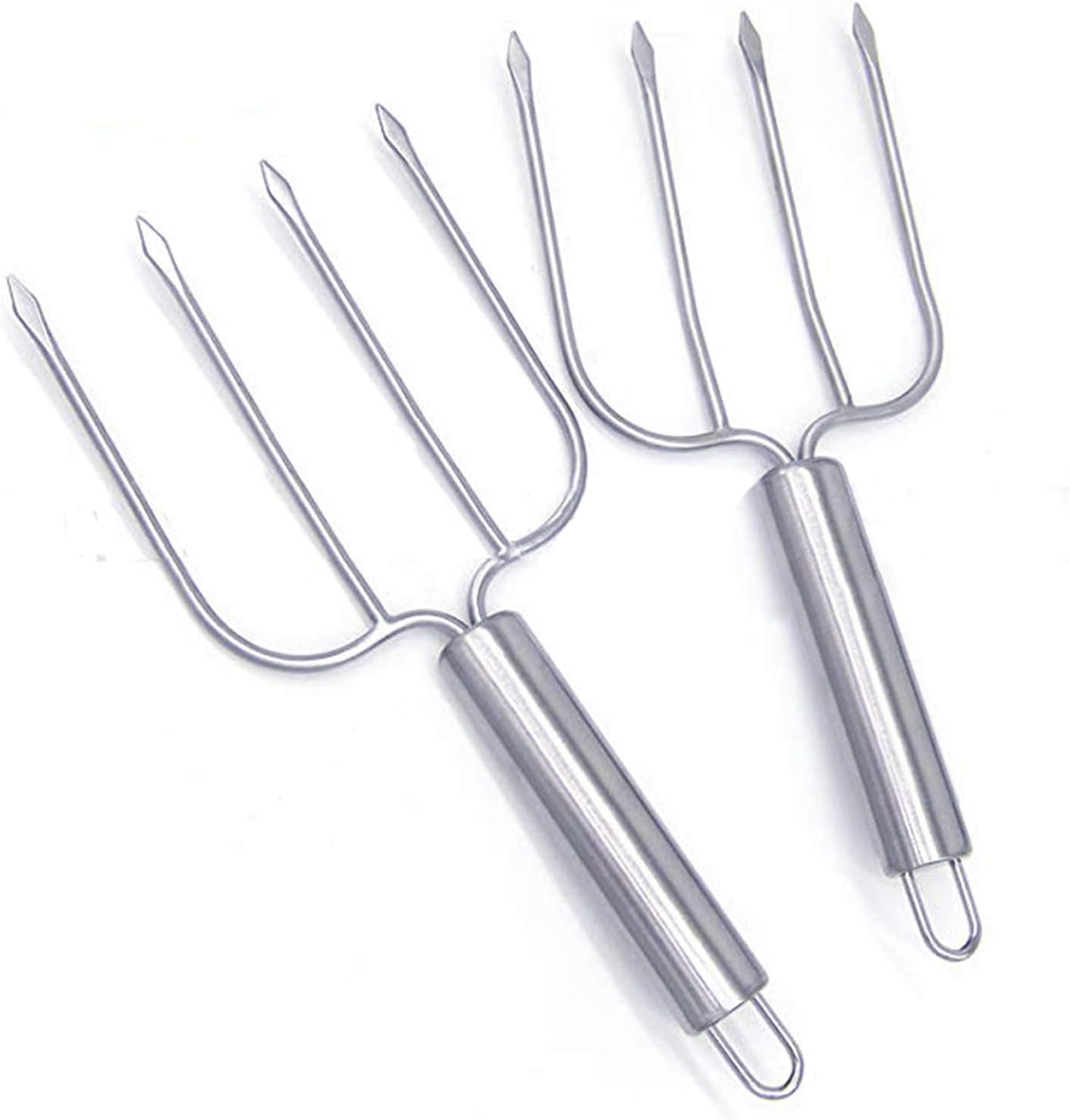Stainless Steel Poultry Lifters Set of 2.Meat Fork, Roaster Poultry Fork, Carving Forks, Transfer Chicken or Ham Easily