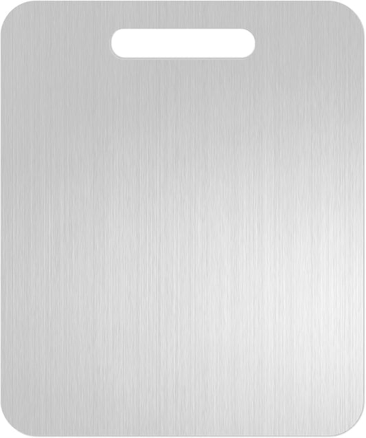 Titanium Cutting Board Set of 1, 18 * 12inches, Titanium Cutting Boards for Kitchen, Food Grade Metal Double Sided Chopping Boards for Kitchen Counter Meat Vegetable Fruit Outdoor Camping