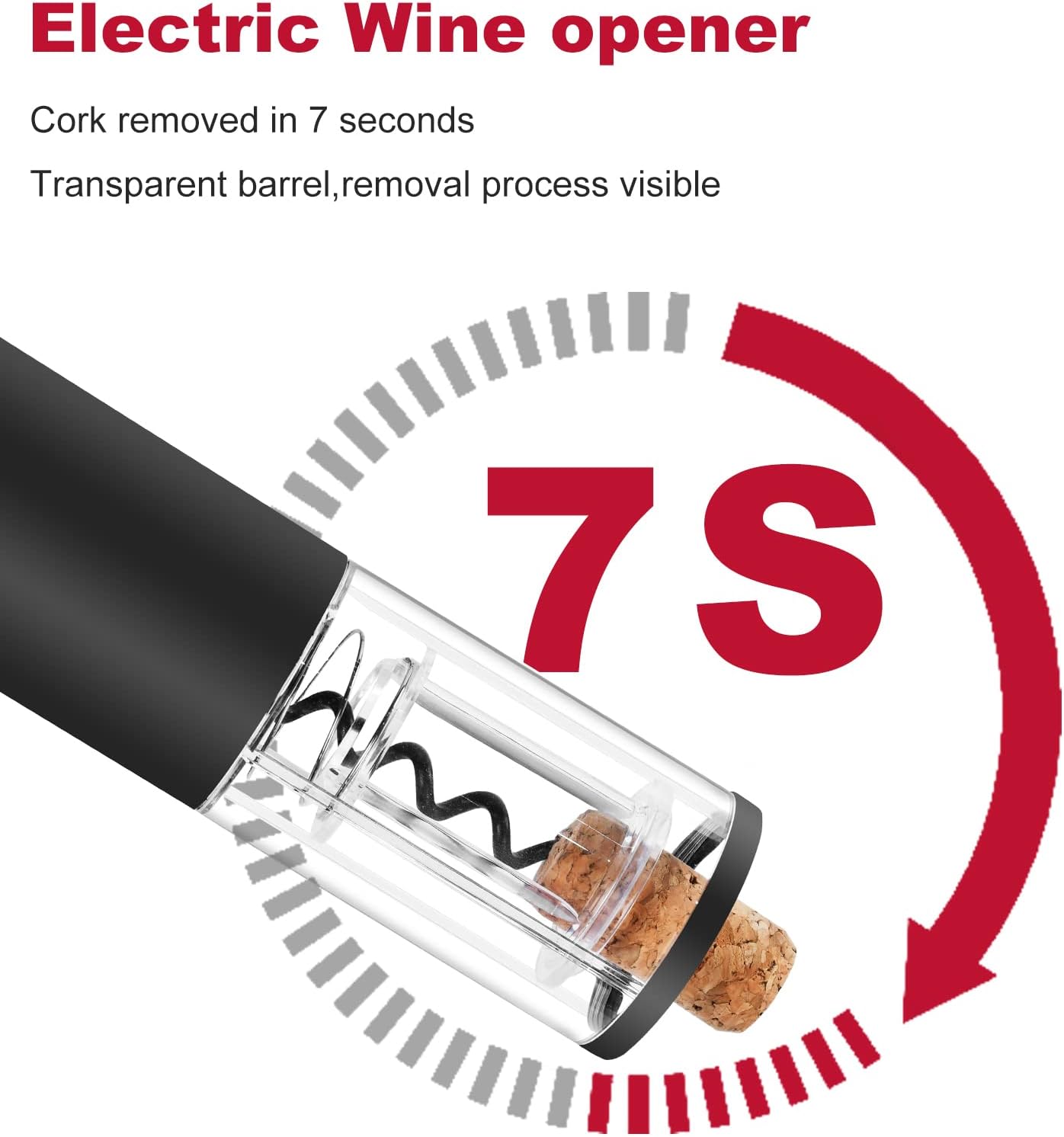 Electric Wine Opener, Automatic Corkscrew with Foil Cutter, Cool Home Kitchen Gadget, Wine Accessory for Wine Lovers, House Warming Gift, Party Bar