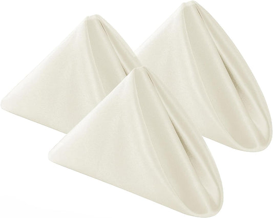 Bailarina Cloth Napkins Set of 40,17x17 inches Dinner Napkins Cloth Washable,Polyester Square Table Cloth Napkin Bulk with Hemmed Edges Ideal for Banquets, Parties and Weddings-Ivory