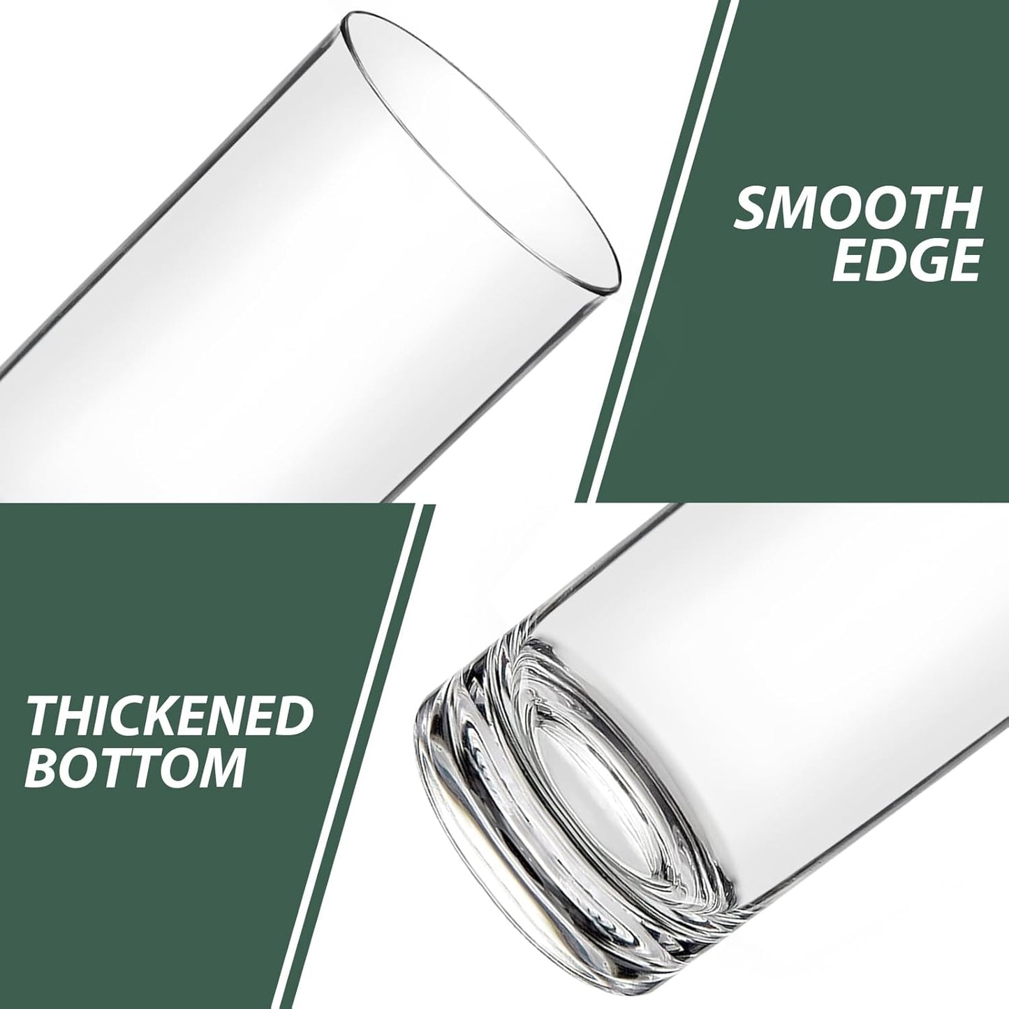 Shatterproof Plastic Drinking Glasses Set of 6, 17 Oz Clear Unbreakable Tumblers for Kitchen, Poolside & Patio – BPA-Free, Dishwasher-Safe, Acrylic Cups That Look Like Glass