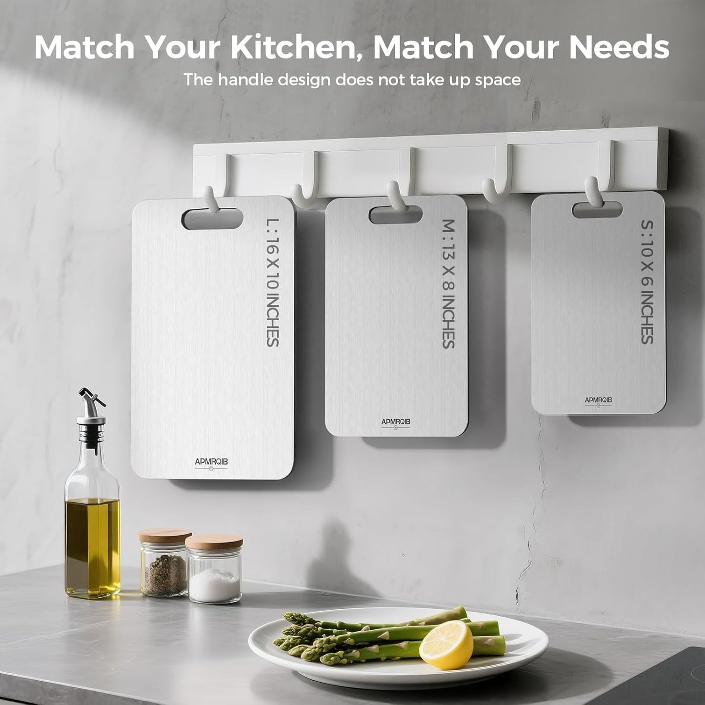 Titanium Cutting Board Set of 3,100% Pure Titanium Cutting Boards for Kitchen, Double Sided Non Toxic Cutting Board, Ideal Charcuterie & Chopping for Meat, Hygiene Durable Dishwasher（S+M+L)